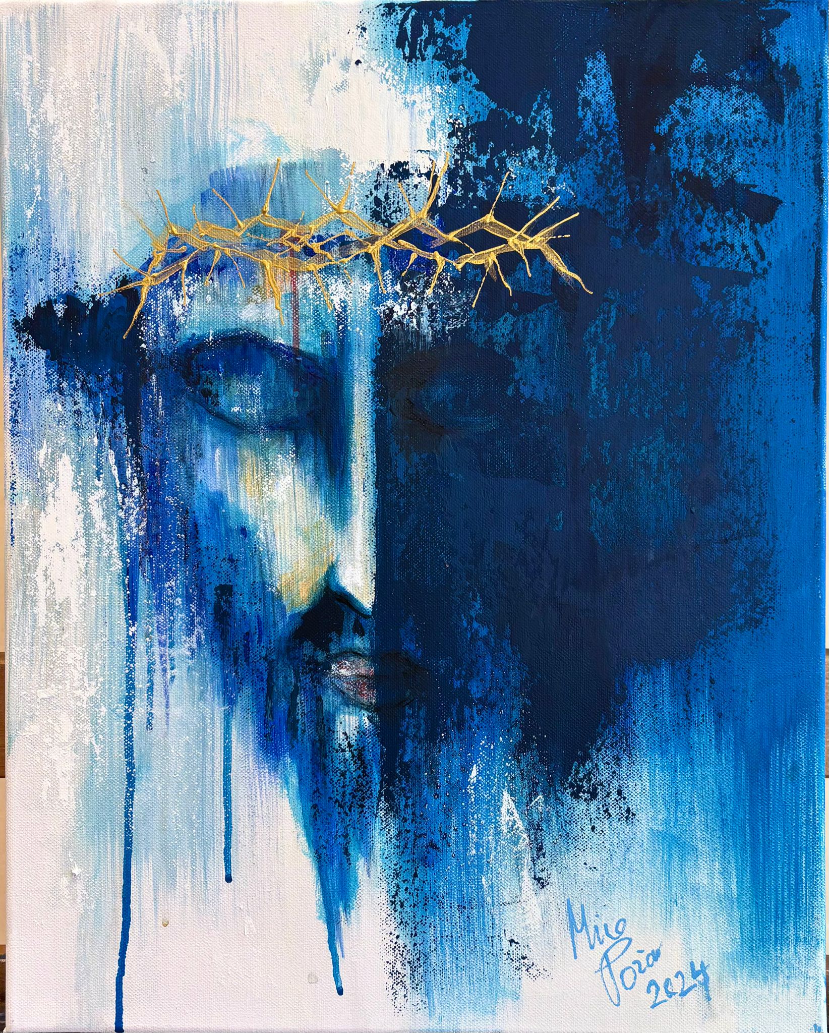 Malba Miro Požar jezis akryl