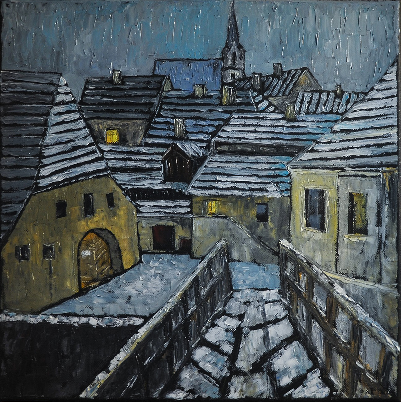 Malba Miro Požar Český Krumlov Město Věž